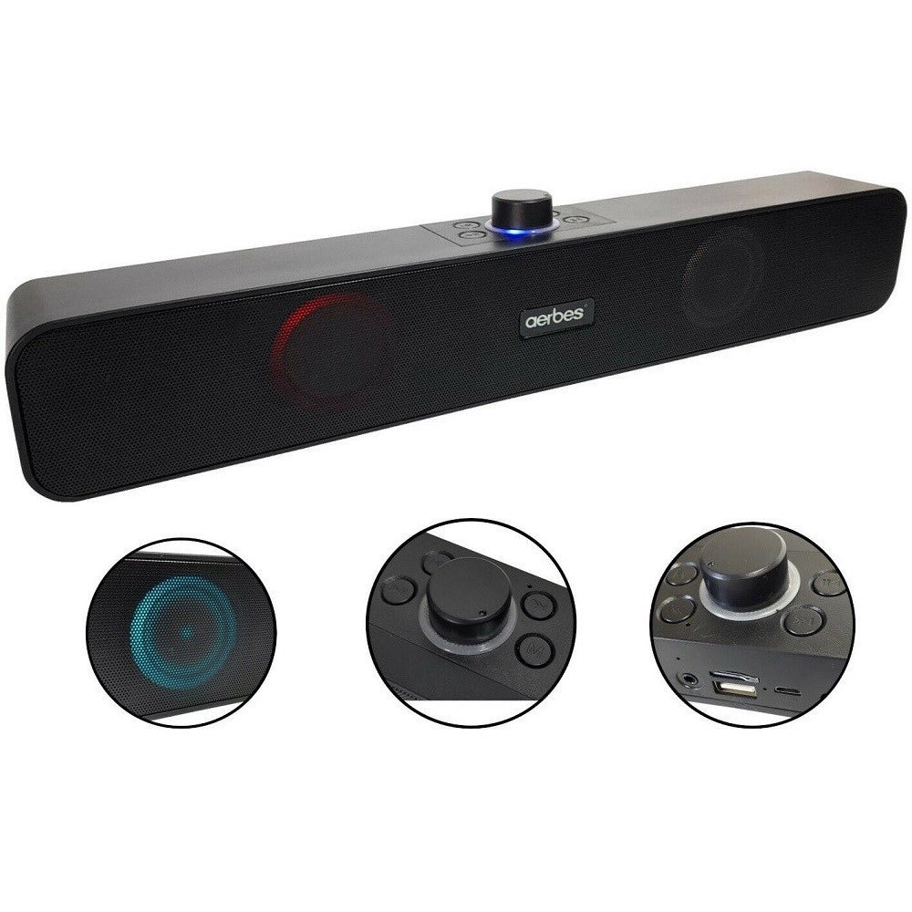 Trade Shop - Soundbar Senza Fili Bluetooth Tv Altoparlante Stereo Fm Aux Home Theater Ab-d387 -