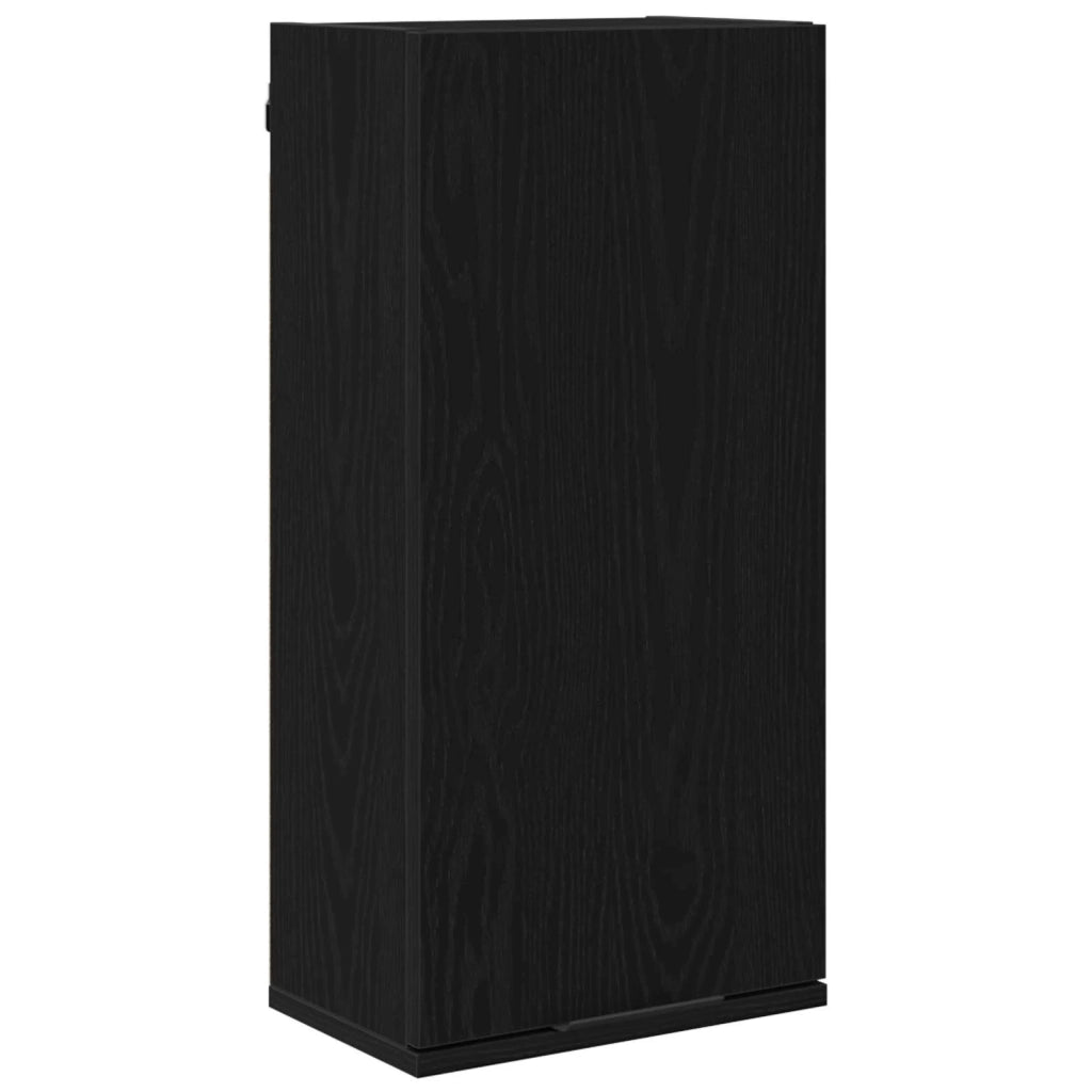 Set di mobili per il Bagno | Armadio da bagno 5 pz Rovere Nero Legno multistrato