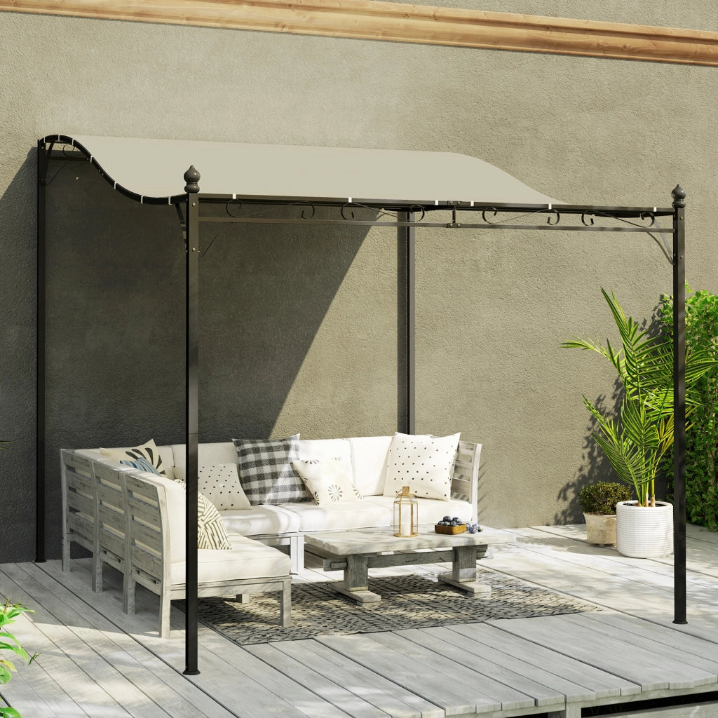 Pergola da giardino ¨C zephmum ¨C 248x298x200/250 cm, bianco crema