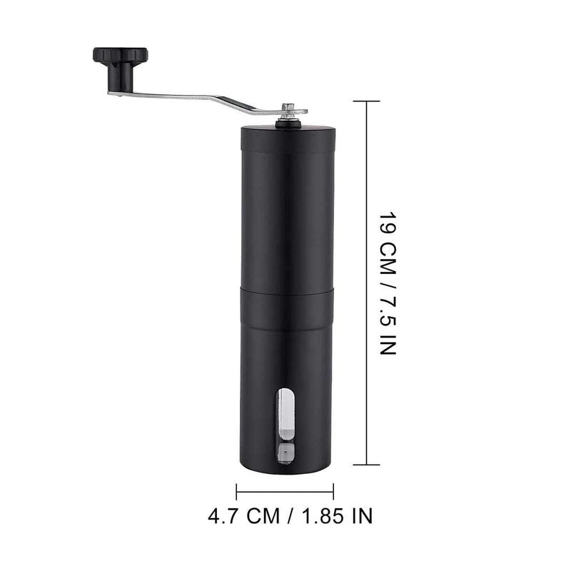 Macinacaffè Manuale Professionale in Acciaio Inox con Dimensione della Macinatura Regolabile Nero