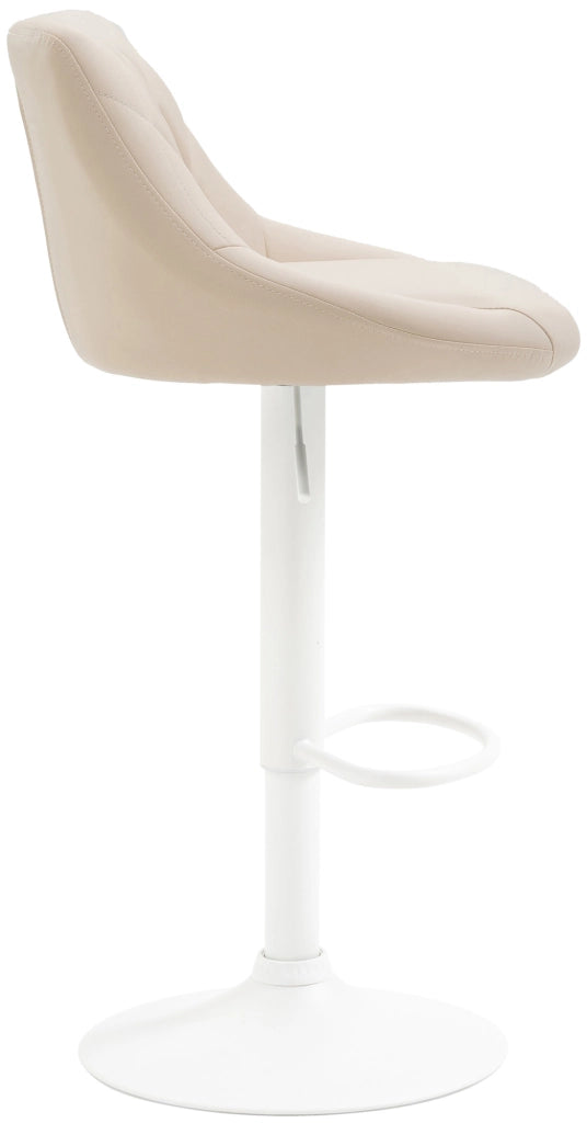 Sgabello Lazio in similpelle crema,bianco