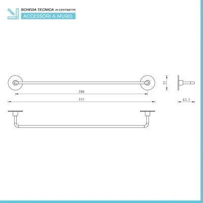 Set accessori a muro 5 pezzi in acciaio cromato e viti incluse  Idea