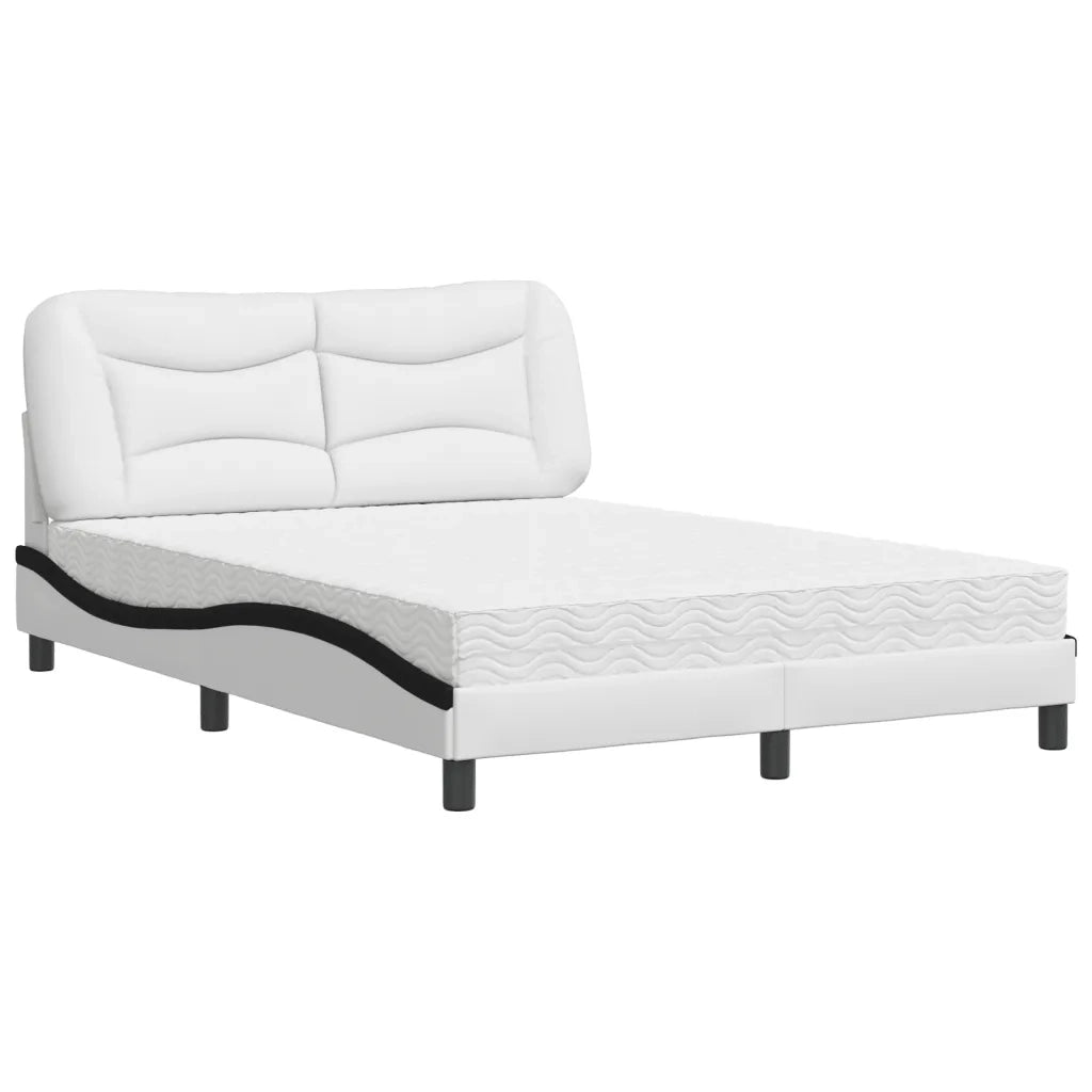 Letto con Materasso Hvar Nero e Bianco 120x200 cm in Similpelle 3208716