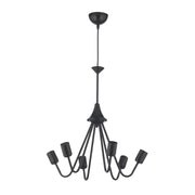ONLI - Lampadario Billy 6 luci in metallo nero stile moderno, industrial (senza lampadine)