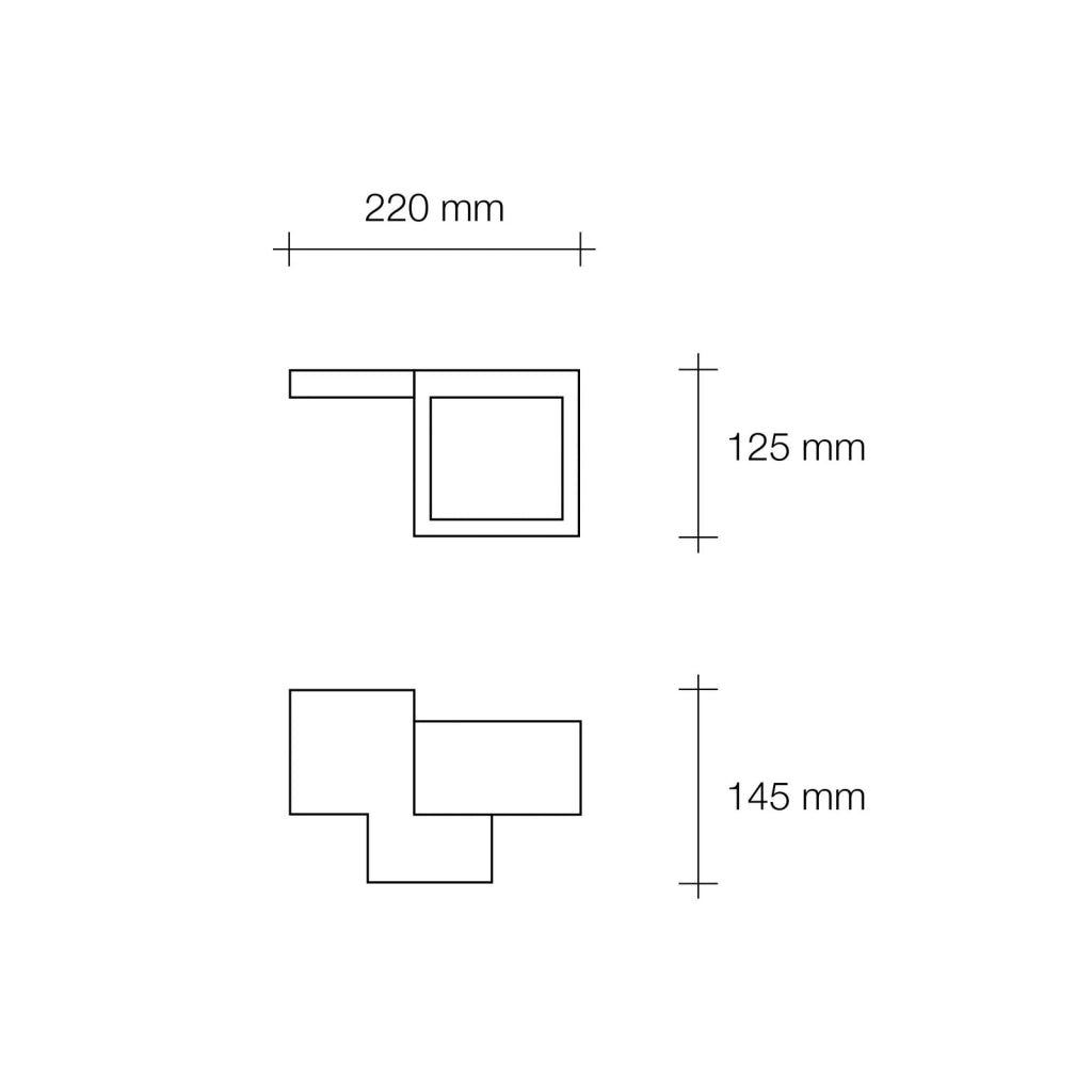 SIDE applique da parete in gesso bianco a 1 Luce attacco GX53 12,5x14,5x22cm