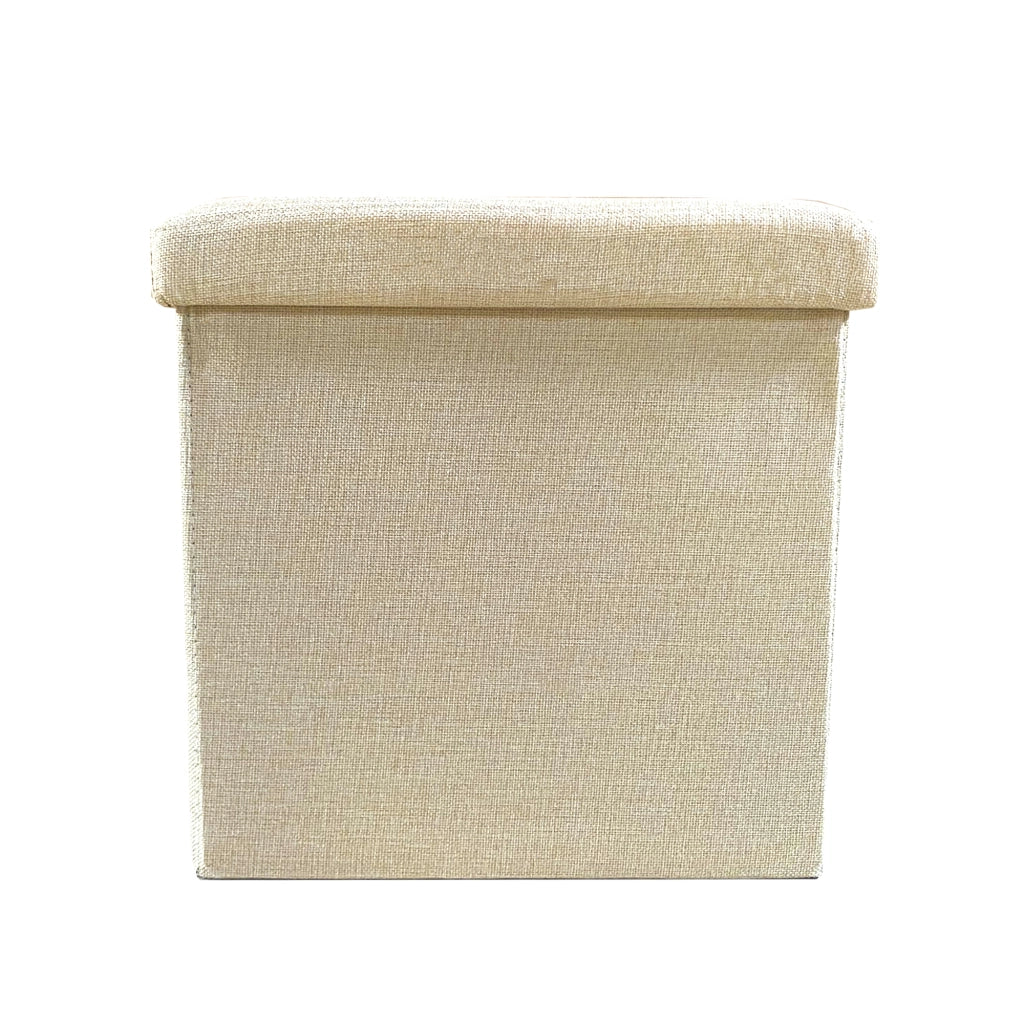 Pouf ottomano portaoggetti quadrato pieghevole 38x38x38 cm | Nyana Casa | Stile ottomano | Poliestere resistente | Nero, grigio e beige