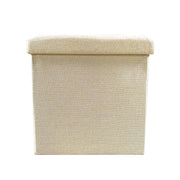 Pouf ottomano portaoggetti quadrato pieghevole 38x38x38 cm | Nyana Casa | Stile ottomano | Poliestere resistente | Nero, grigio e beige