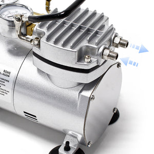 Compressore per aerografo AS20W, 1 cilindro, 4 bar, funzione di pompa per vuoto