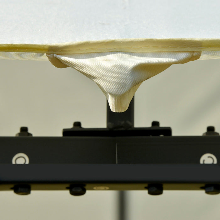 Gazebo da Giardino 3x3m in Metallo e Poliestere Bianco Crema