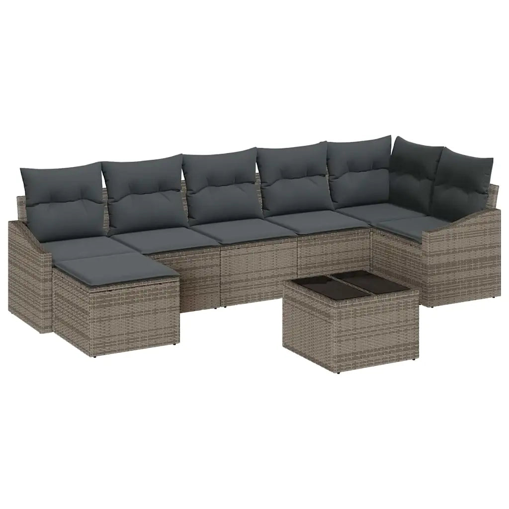 Set Divano da Giardino 8 pcs Grigio chiaro polyrattan 3355488