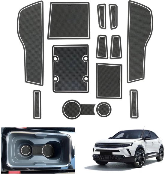 Accessori per Opel Mokka B Mokka-e 2021-2024 2025, antislipmattone in gomma per Mokka e, middenconsole deurnaadmattone, Facelift Mokka e, accessori per Mokka B (bianco)