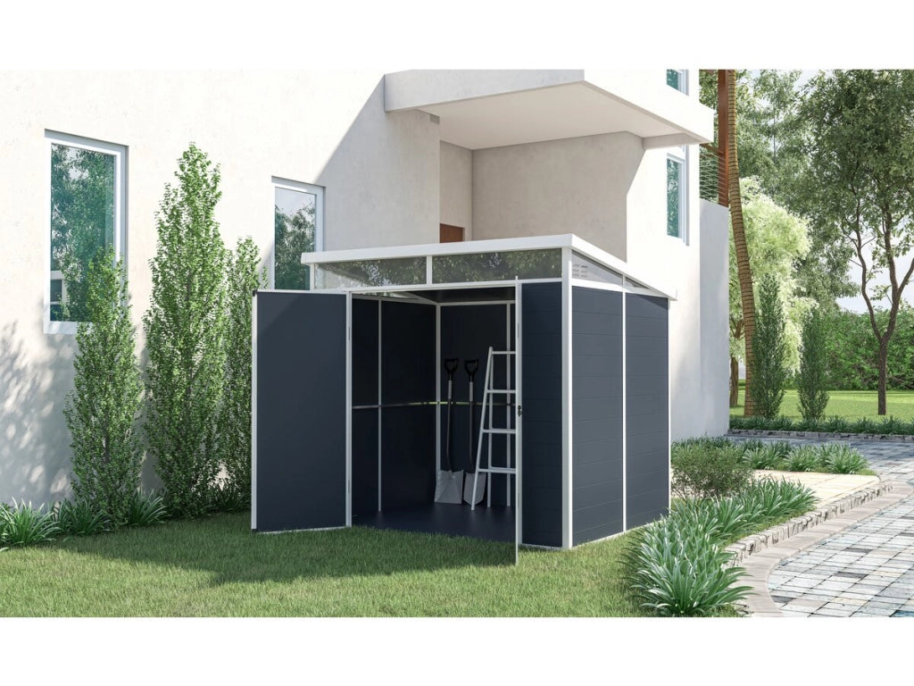 Capanno da giardino in resina "Detroit" - Grigio - 4,54 m² - 1,91 x 2,38 m