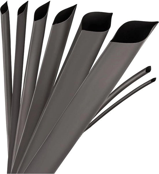 Gomma schiacciante nero con adesivo per metro - Ø 32mm - rapporto di compressione 4:1 - poliolefini - isolamento di cavi - connessioni saldature - resistente ai raggi UV - 2 metro