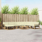 Set di divani da esterno 9 pcs Bianco e Crema 79 x 79 x 37 cm