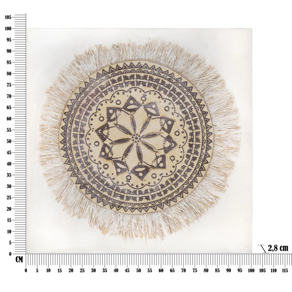 Stampa su Tela Cerchi 28, Marrone, Legno, 100x2,8x100 cm