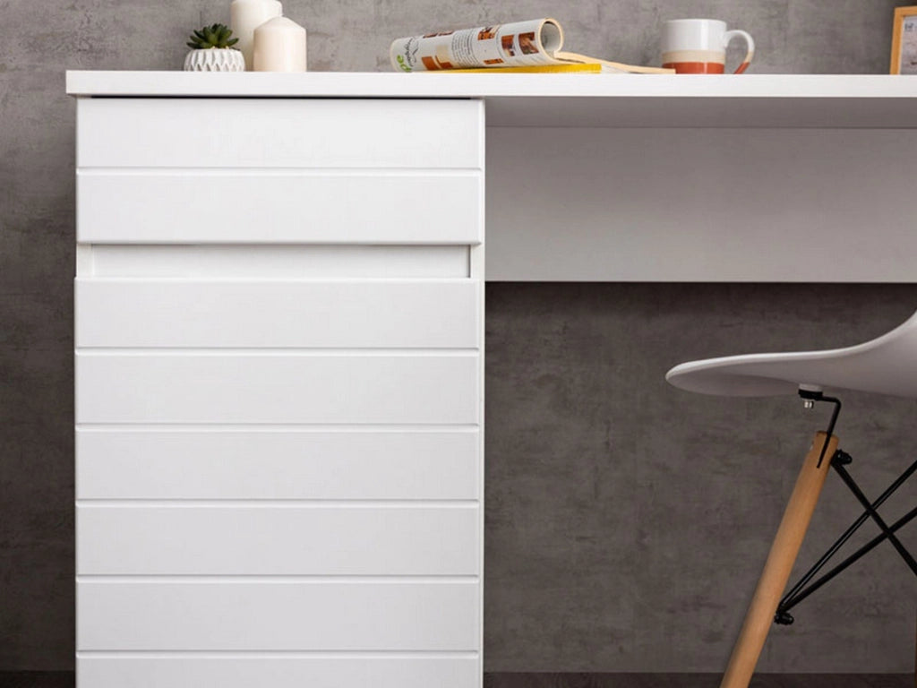 Cambio, Scrivania un Cassetto, 130x50x75.5h cm Bianco