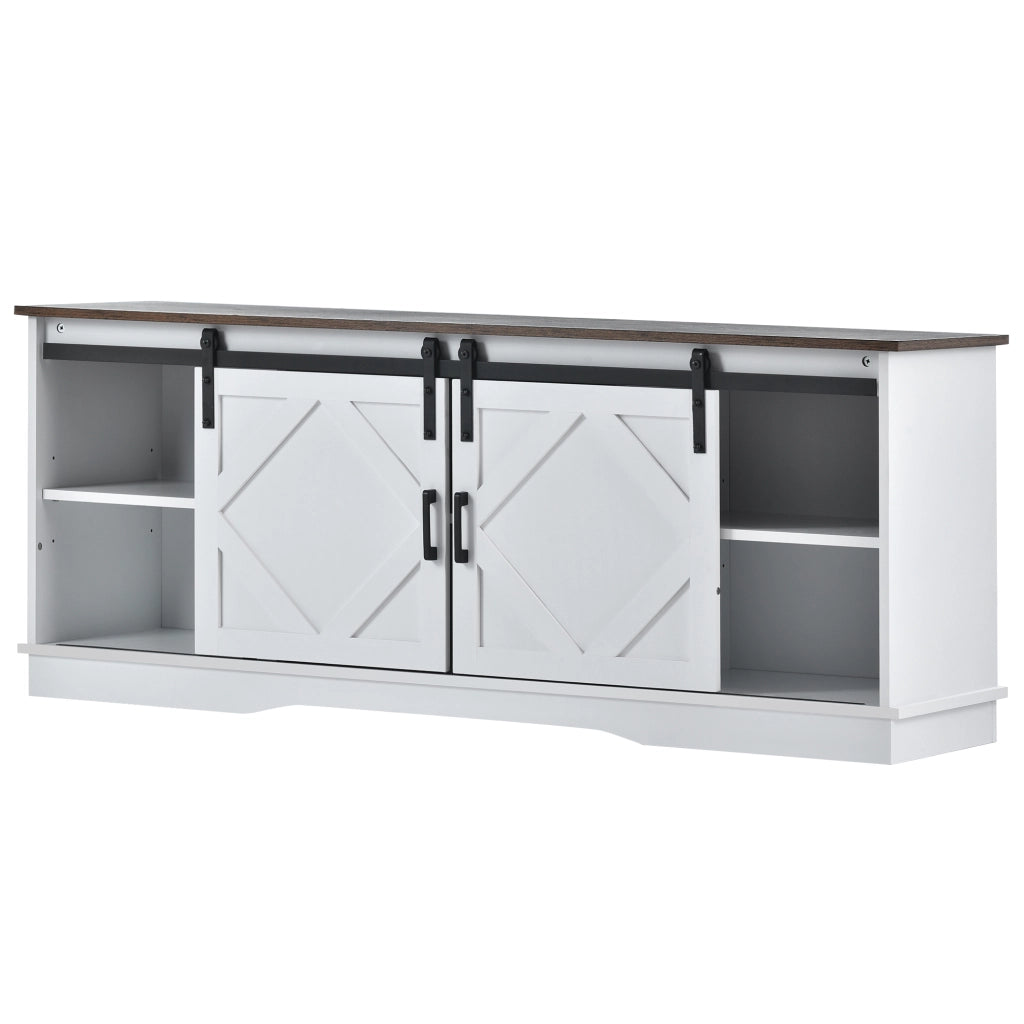 Mobile TV Credenza con Ante Scorrevoli e Ripiani Regolabili per Soggiorno ¨C MINIMAL ¨C 150x40x60cm