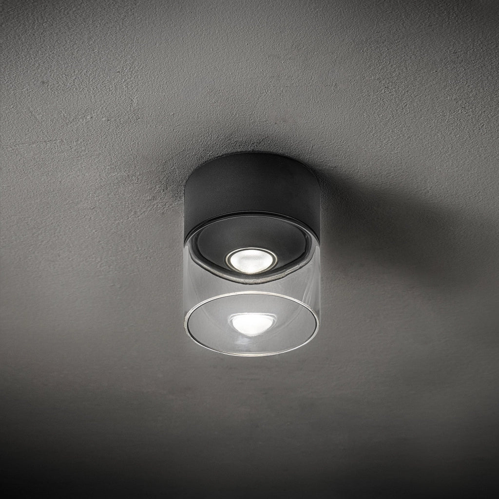Lens Lampada da soffitto LED in alluminio pressofuso Grigio Scuro 6.5W 3000K IP65 - Soluzione di illuminazione versatile per esterni ed interni