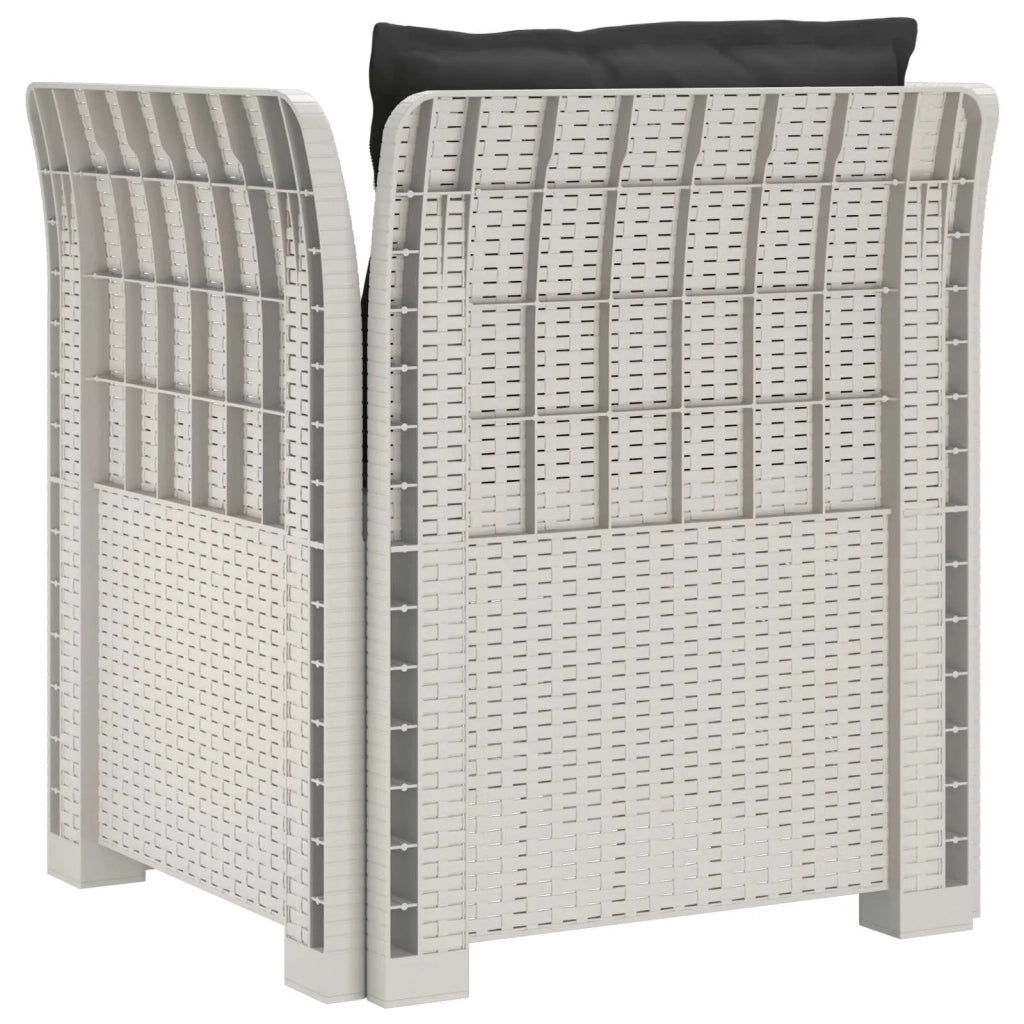 Sedia da giardino-Poltrona a 1 Posto con Cuscini Aspetto Rattan PP Bianco 700327