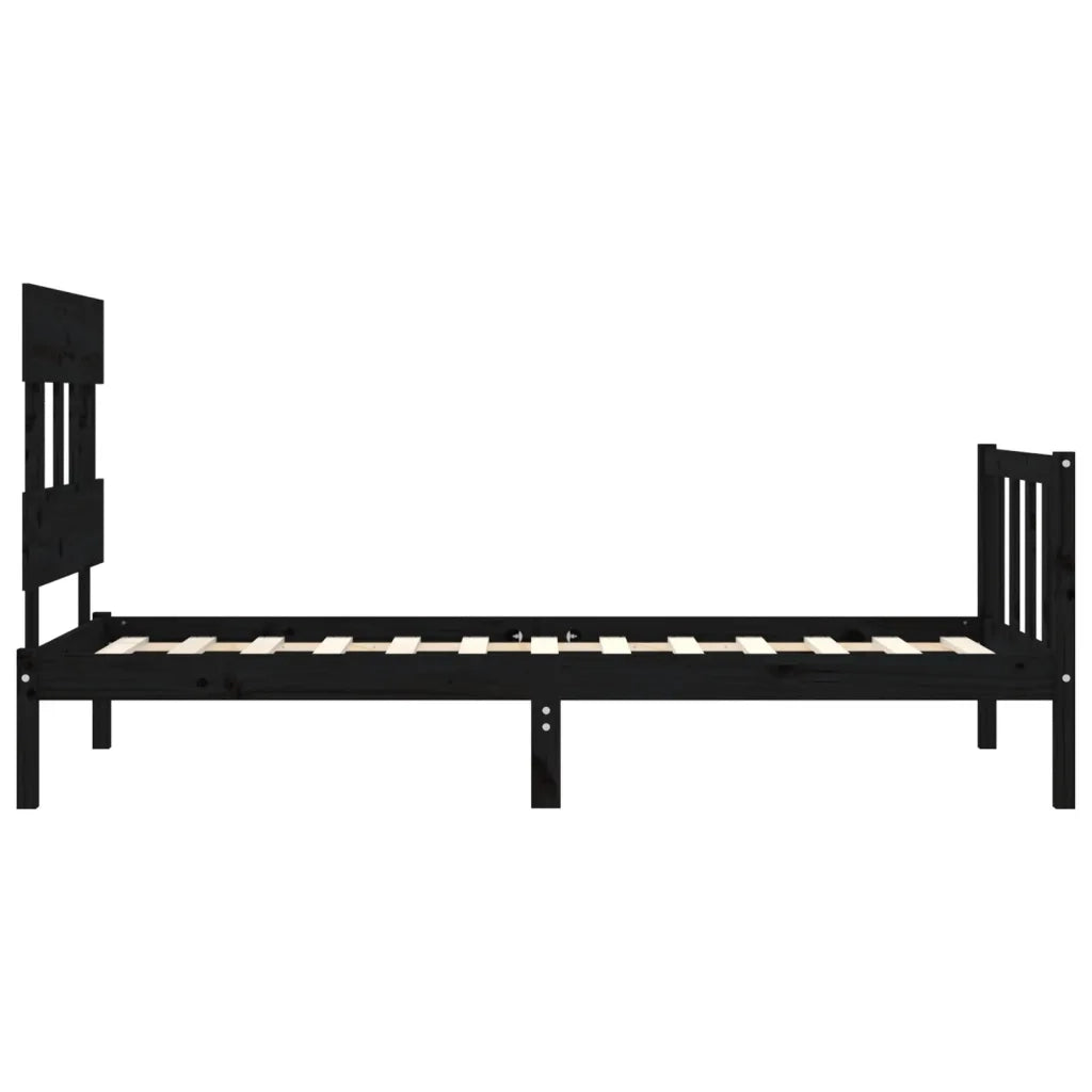 Giroletto con Testiera Nero Small Single in Legno Massello 3193300