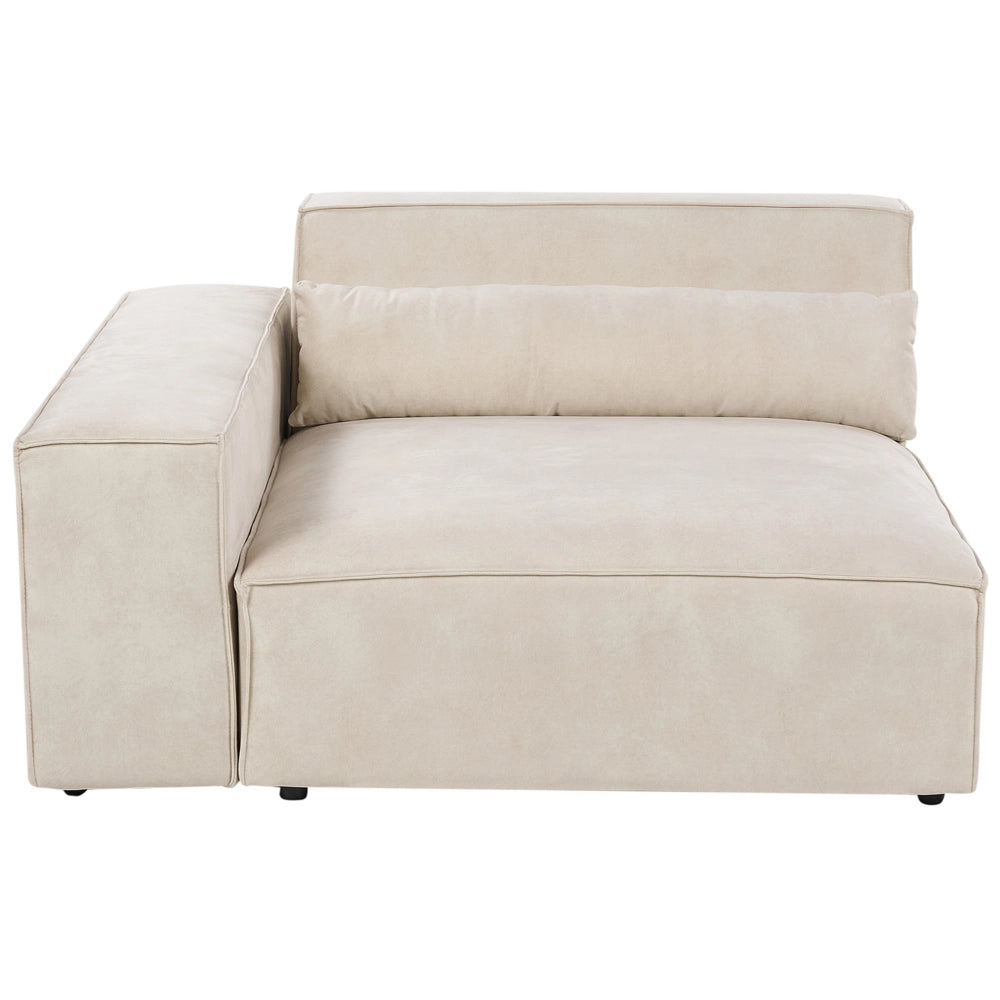 Sezione di seduta angolare destra Velluto beige Modulo divano a 1 posto Moderno a 1 posto