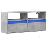 Mobile TV multimediale scaffale TV credenza mobile TV sala da pranzo soggiorno camera da letto mobile da parete con luci LED 100 x 31 x 45 cm grigio 02_0027846