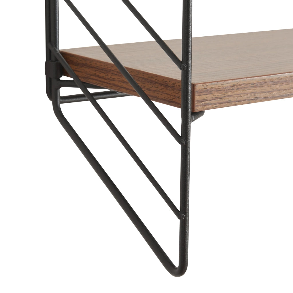 Scaffale da Parete Bømlo 47,5 x 42 x 14 cm Nero / Effetto Noce [en.casa]