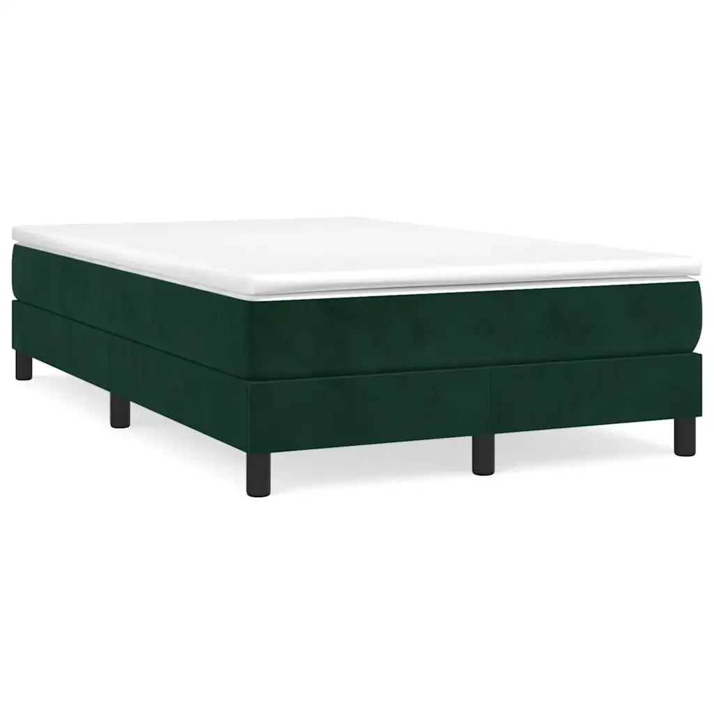 Giroletto a Molle con Materasso Verde Scuro 120x190 cm Velluto