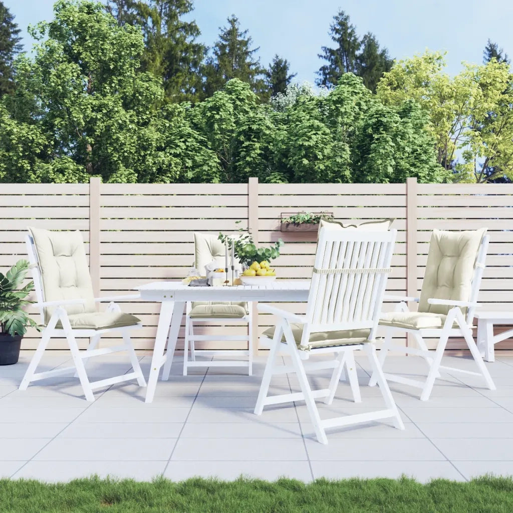 Cuscini Sedia Schiena Alta 4 Crema MÃ©lange 120x50x7 Tessuto