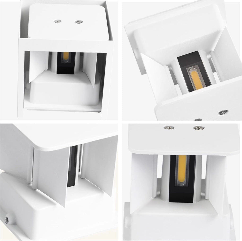 ZMH Applique LED Applique LED da esterno 4ER Applique Faretto 5W Bianco caldo Scale