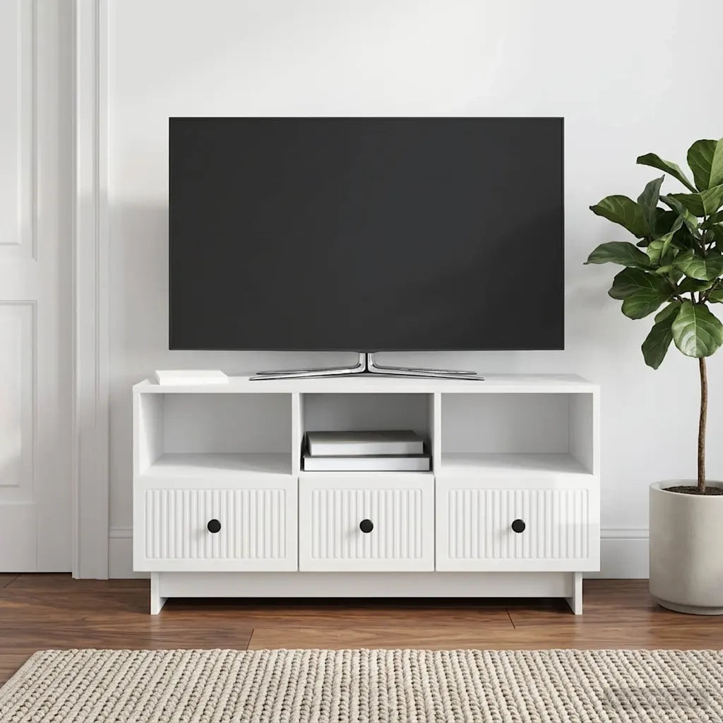 Mobile TV Bianco Lucido 102 x 34,5 x 50 cm Legno ingegnerizzato 893989