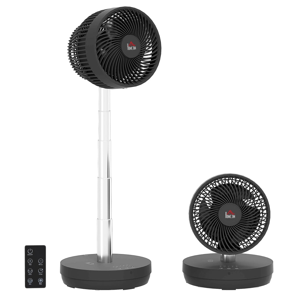 Ventilatore da scrivania con telecomando e batteria ricaricabile USB ¨C zephmum ¨C nero, regolabile in altezza e inclinazione