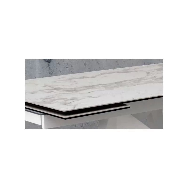 Tavolo big table piano vetro ceramica finitura marmo misura l.160 p.90 h.76(aperto 240 cm)