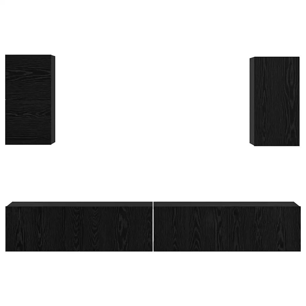 Mobile TV da Parete 3 pcs 100 x 30 x 30 cm Rovere Nero 3393346