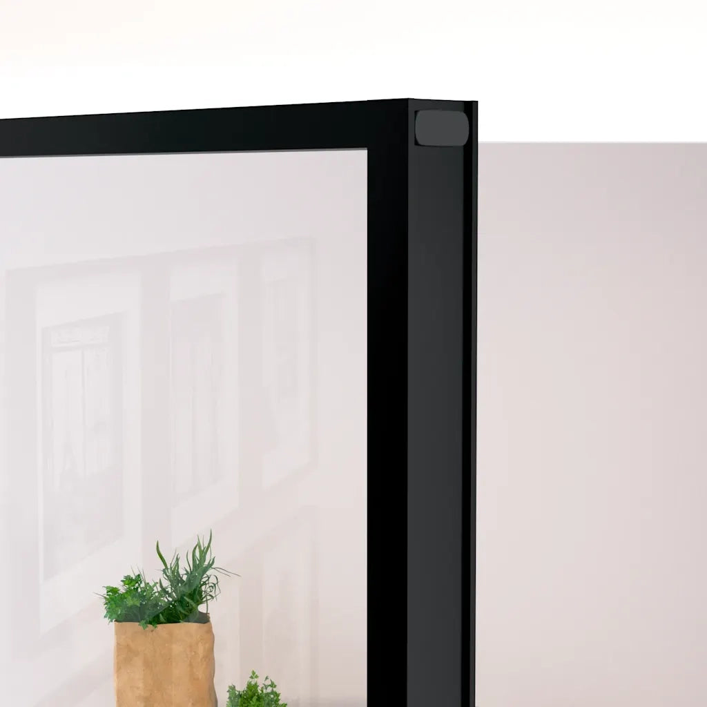 Porta Interna Nera 76x201,5cm Vetro Temperato Alluminio Sottile 153658