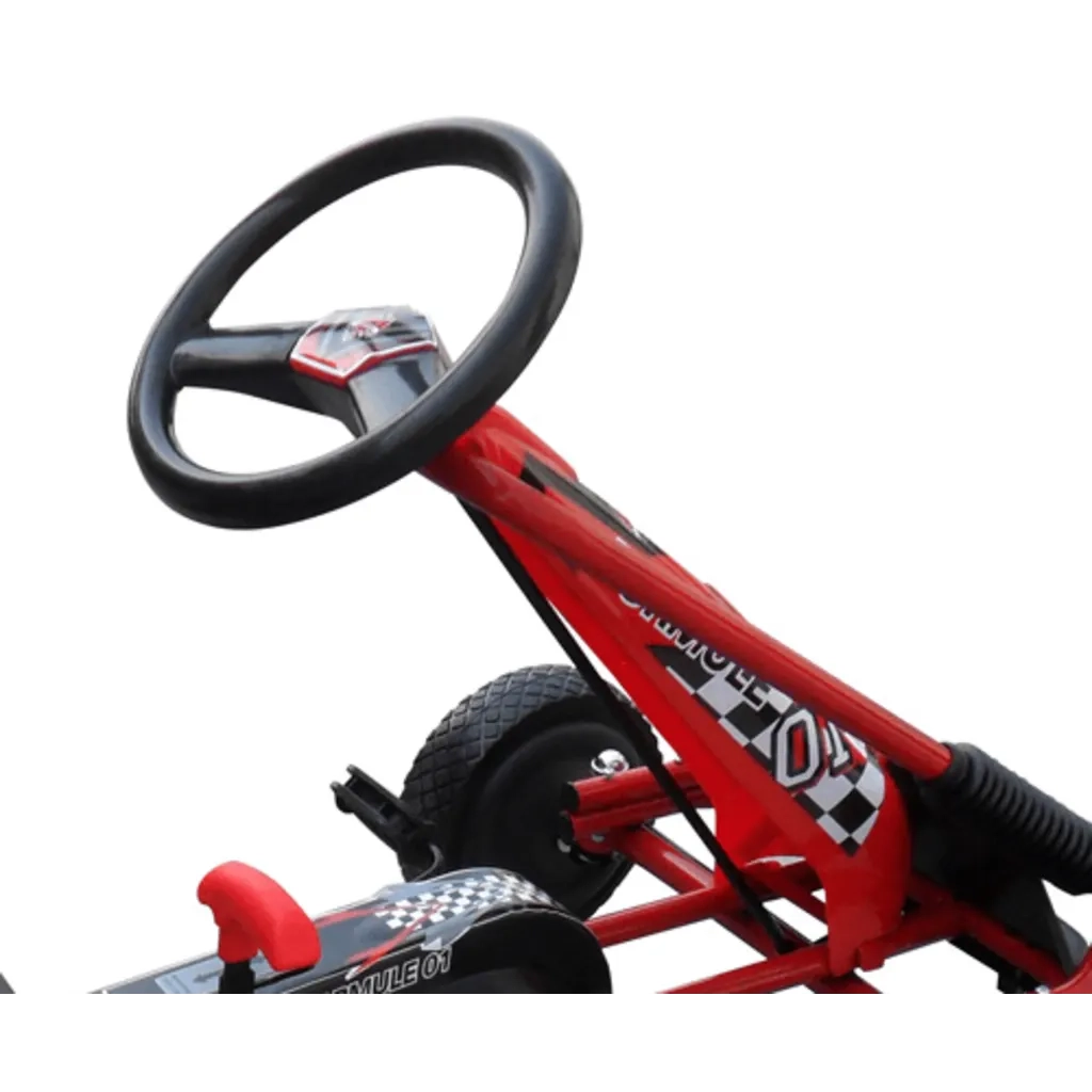 Go-kart a pedali per bambini, sedile regolabile, rosso 90255