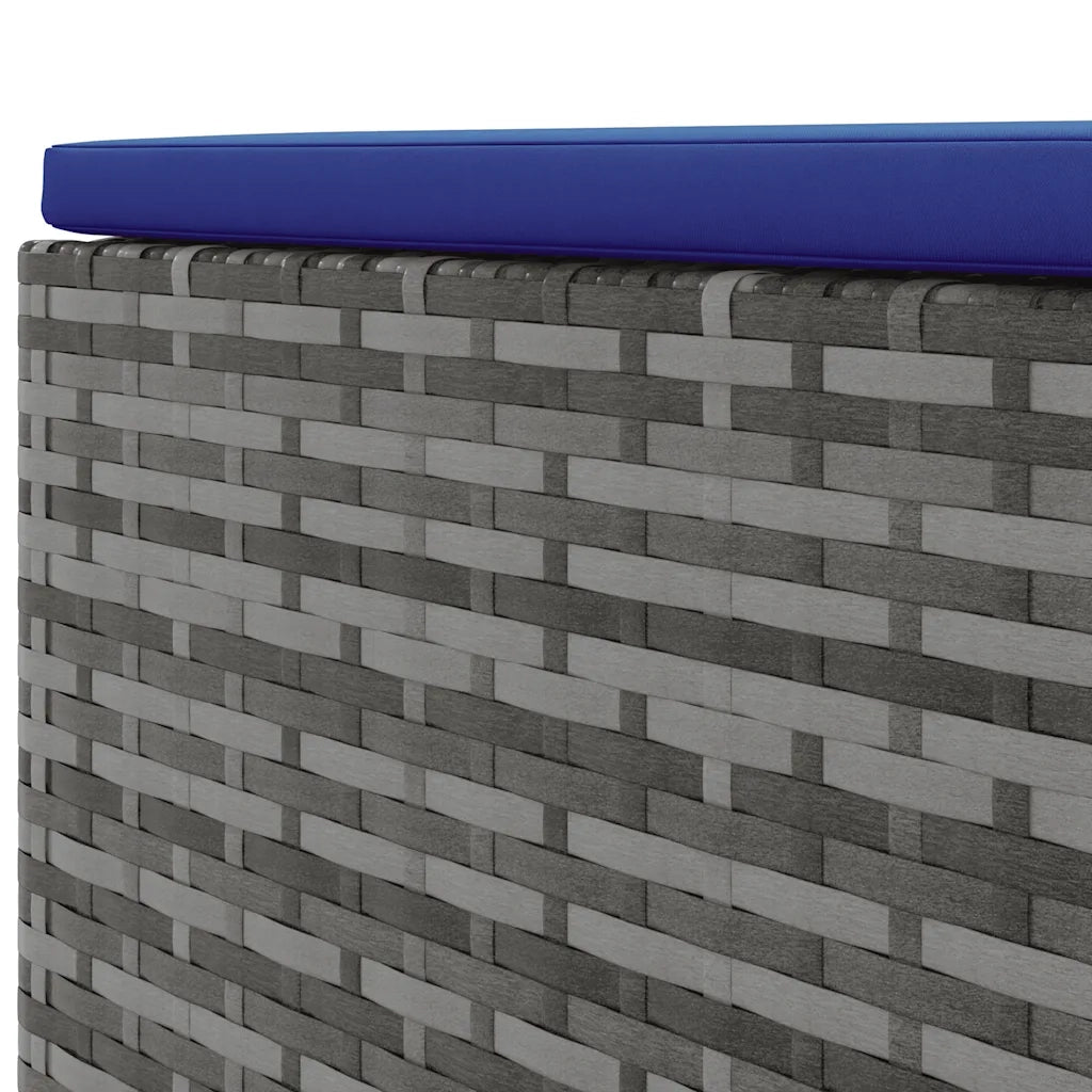 Set Divani da Giardino 7 pz con Cuscini in Polyrattan Grigio