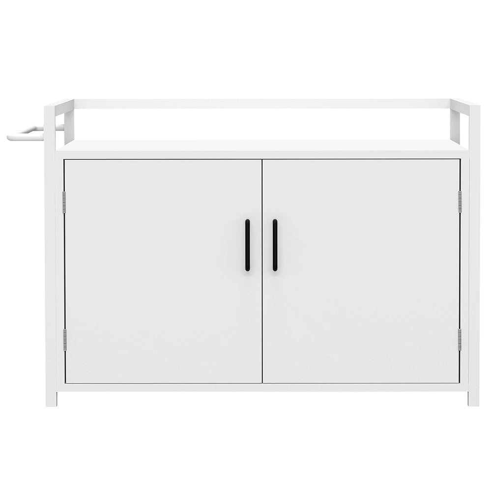 Mobile Lettiera per Gatti Bianco con 2Ante Chiusura Magnetica e Ingresso Laterale