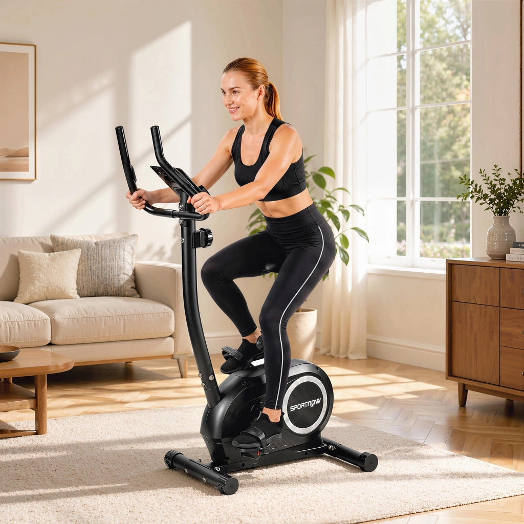 Ciclismo Indoor Bicicletta da Allenamento ¨C Minimal ¨C con App Monitor LCD Sensori Cardio