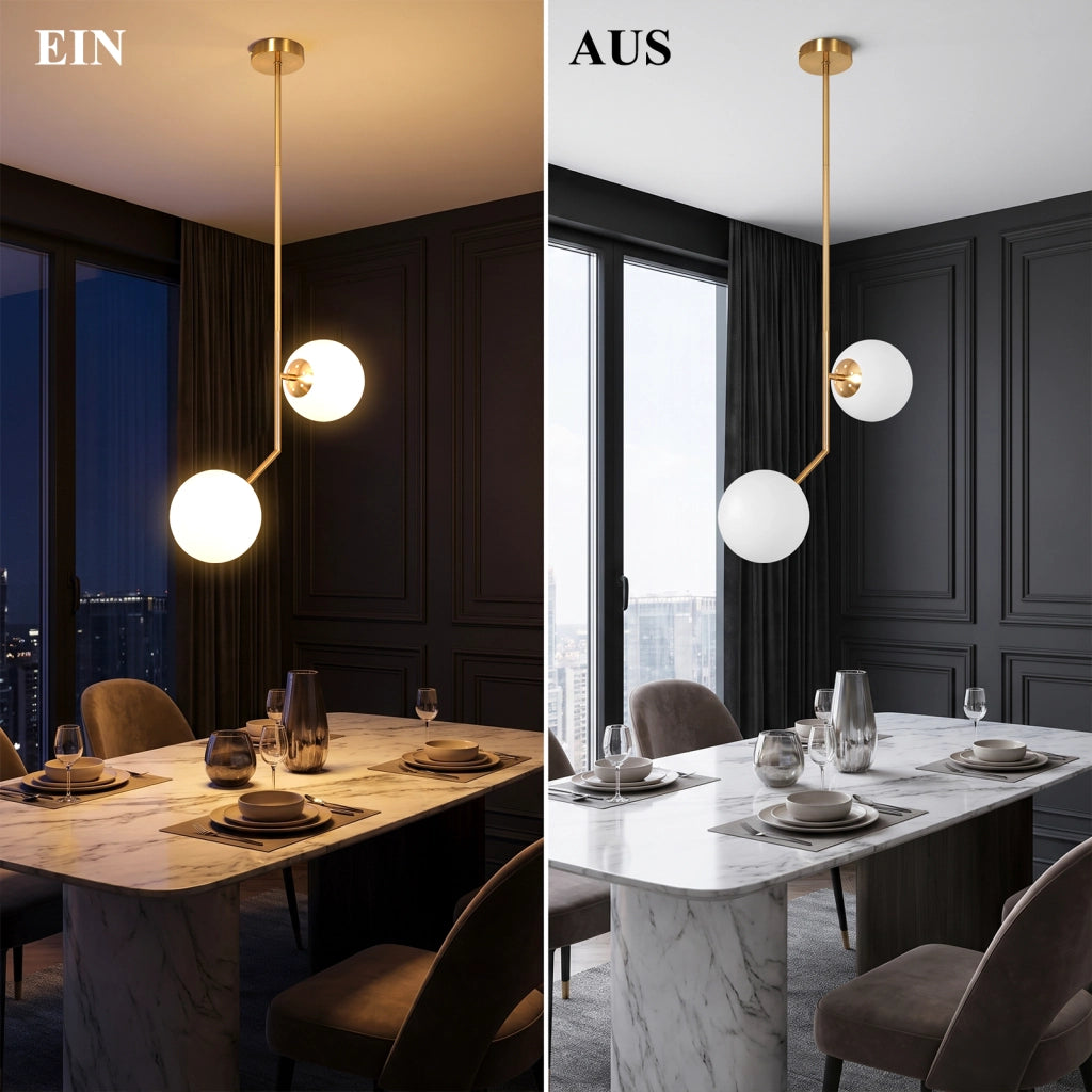 ZMH Lampada a Sospensione 2 Luce Vetro G9 Moderna per Camera Soggiorno senza lampadine