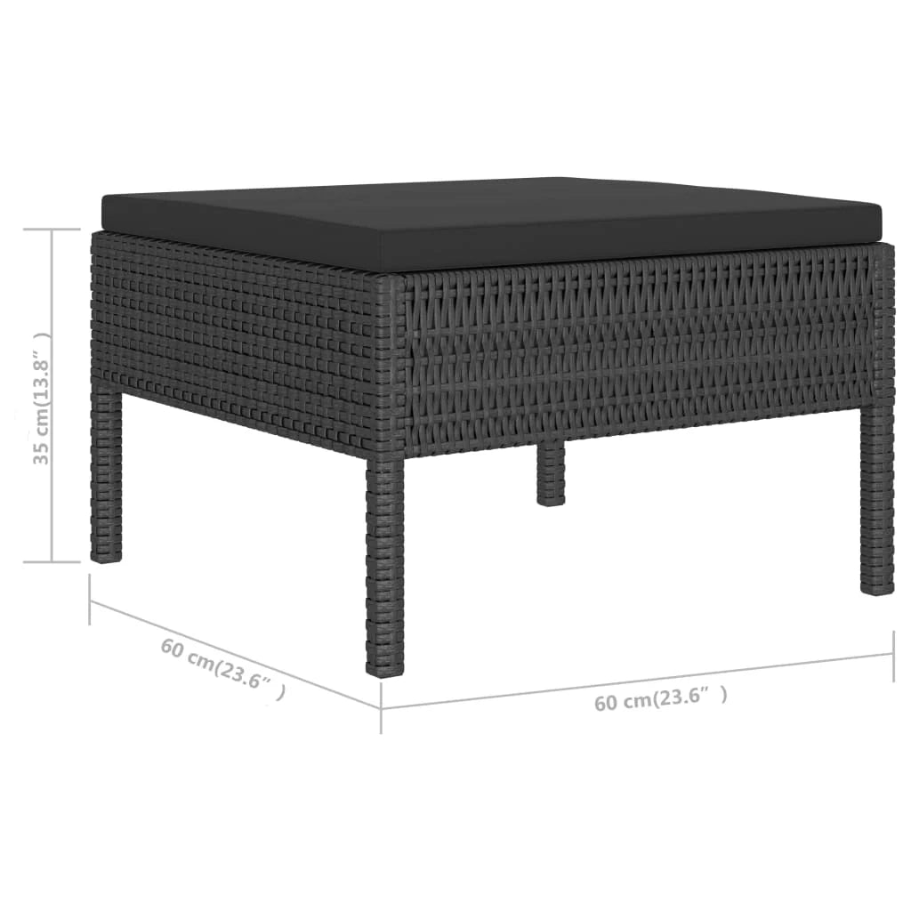 Mobili da giardino mobili da esterno Set di mobili da 6 pezzi con cuscini in resina intrecciata nera 02_0016910