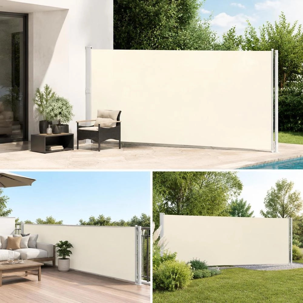 Extendable Side Awning 200x600 Cm Cream