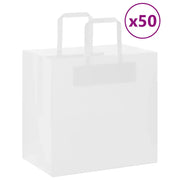 Sacchetti di Carta 50 pz con Manici Bianchi 26x17x25 cm
