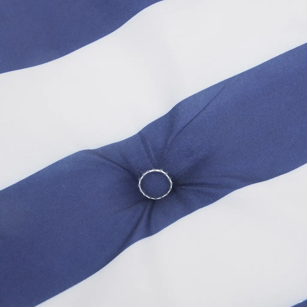 Cuscini Sedia Schienale Alto 2 pz Strisce Bianche e Blu Tessuto 361253