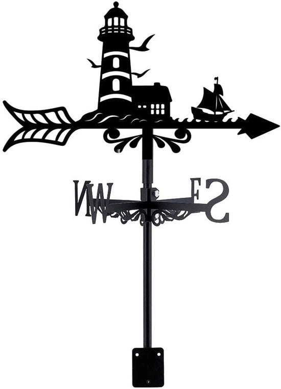 Vento per Lampade - Decorativa Ventoindicatore - Vento Metallico - Nero - Decorazione Esterna e Giardino - Per Barche e Terrazze