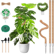 Supporti per piante in materiali biodegradabili 3 pezzi 120 cm/60 cm - Steccate per piante flessibili - Supporti per piante per piante rampicanti - Pali di totem in cocco - Inclusi attrezzi da giardino e corda - Supporti per piante