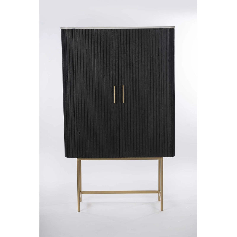 Mobile Legno Bengala Nero 2 Ante Top Marmo Cm 90x40h150