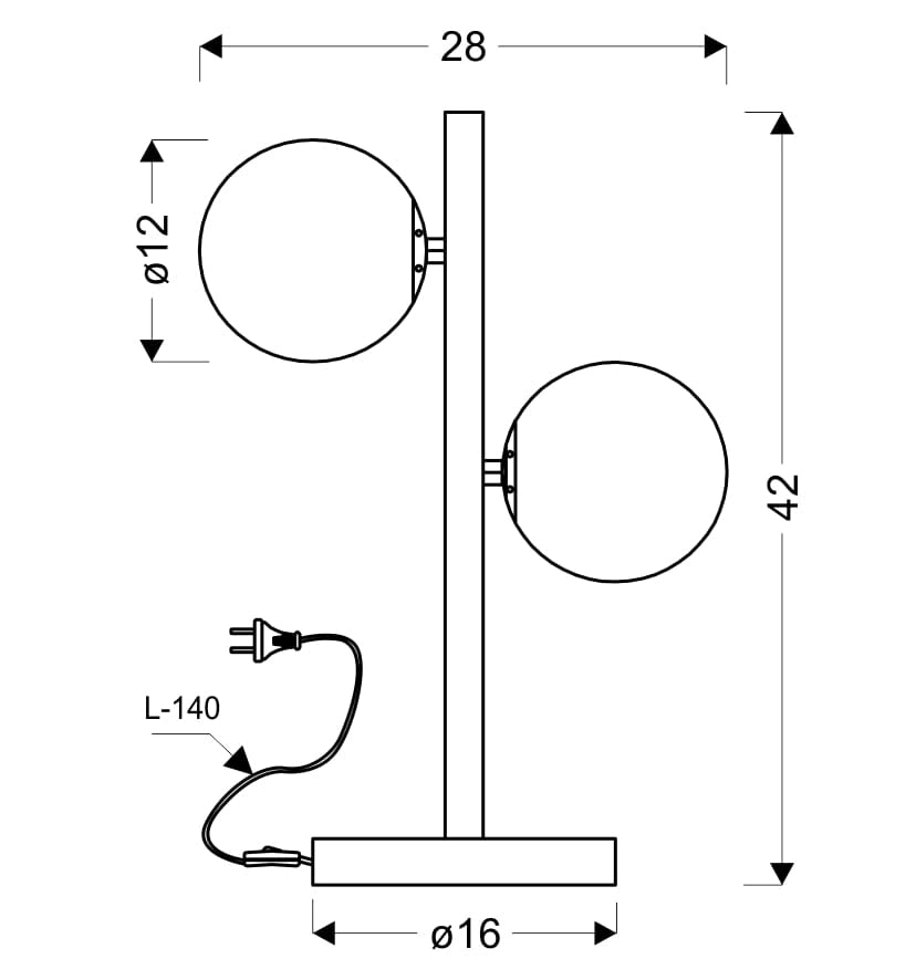 Lampada da scrivania KAMA Candellux ottone 2xG9 28W
