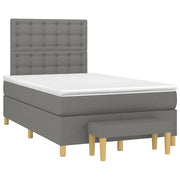 Giroletto a Molle con Materasso Grigio Scuro 120x190cm Tessuto