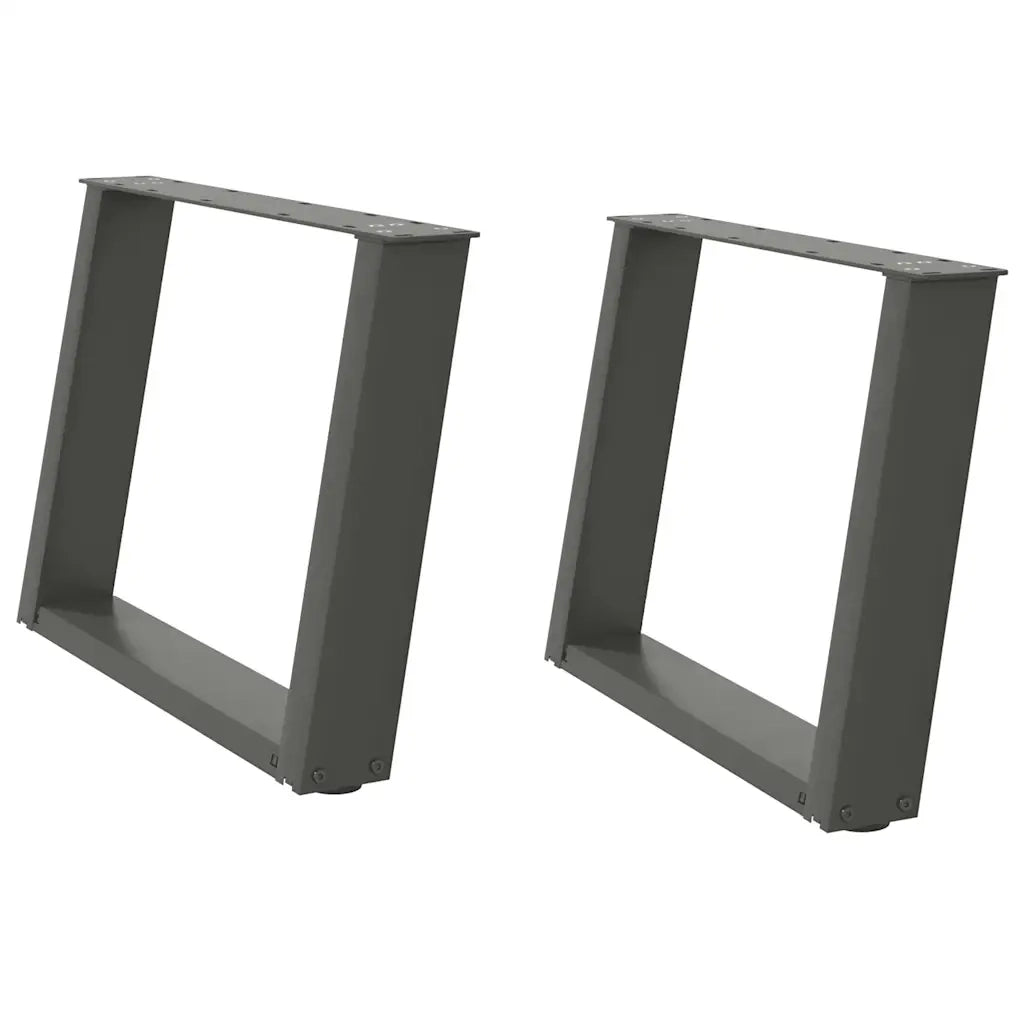 Gambe per Tavolino da CaffÃ¨ a Forma di U 2 pz Antracite 70x(42-43) cm Acciaio